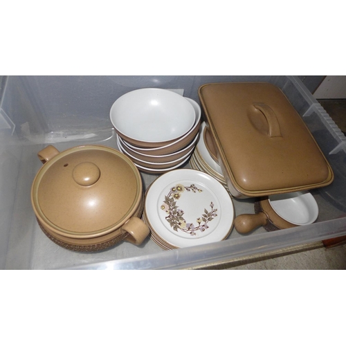 1048 - A collection of Denby kitchen ware, two glass decanters and four brandy glasses **PLEASE NOTE THIS L... 