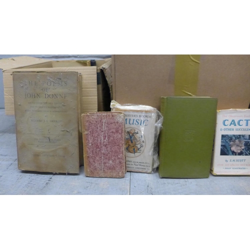 1050 - Three boxes of 19th and 20th Century books, topics including poetry, classic literature etc. **PLEAS... 