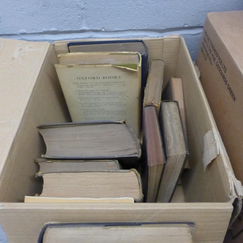 1050 - Three boxes of 19th and 20th Century books, topics including poetry, classic literature etc. **PLEAS... 