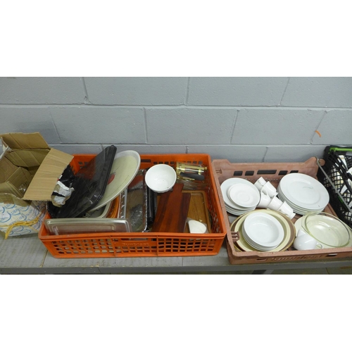 1054 - Three boxes of assorted china and kitchenware **PLEASE NOTE THIS LOT IS NOT ELIGIBLE FOR POSTING AND... 