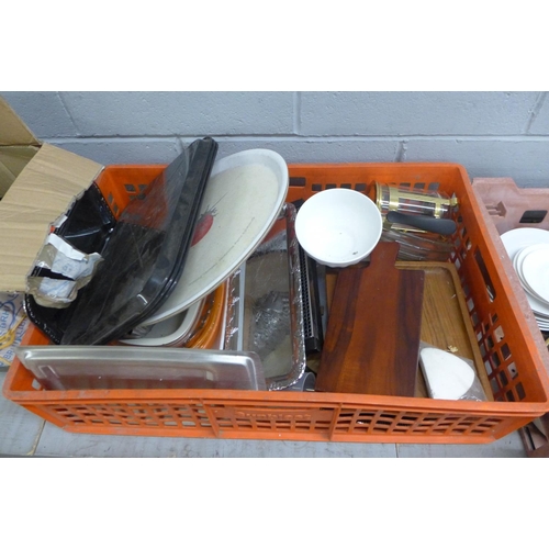 1054 - Three boxes of assorted china and kitchenware **PLEASE NOTE THIS LOT IS NOT ELIGIBLE FOR POSTING AND... 