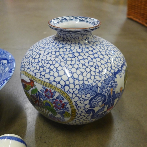 1061 - A William Adams vase, Royal Doulton blue and white and a Copeland bowl **PLEASE NOTE THIS LOT IS NOT... 