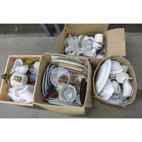 1074 - Four boxes of assorted china **PLEASE NOTE THIS LOT IS NOT ELIGIBLE FOR POSTING AND PACKING**