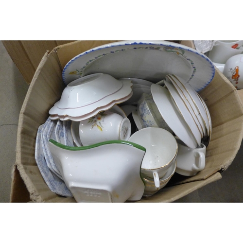 1074 - Four boxes of assorted china **PLEASE NOTE THIS LOT IS NOT ELIGIBLE FOR POSTING AND PACKING**