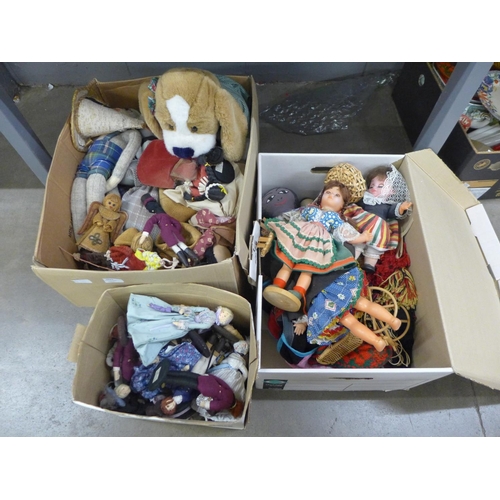 1075 - Three boxes of assorted dolls **PLEASE NOTE THIS LOT IS NOT ELIGIBLE FOR POSTING AND PACKING**