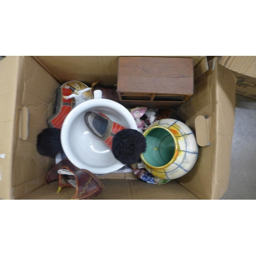 1076 - Four boxes of mixed china, decorative items etc. **PLEASE NOTE THIS LOT IS NOT ELIGIBLE FOR POSTING ... 