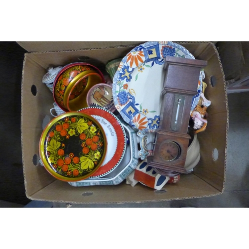 1076 - Four boxes of mixed china, decorative items etc. **PLEASE NOTE THIS LOT IS NOT ELIGIBLE FOR POSTING ... 