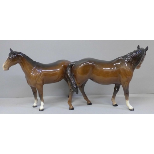 602 - Two Beswick horses, one a/f (hind leg broken and re-glued)