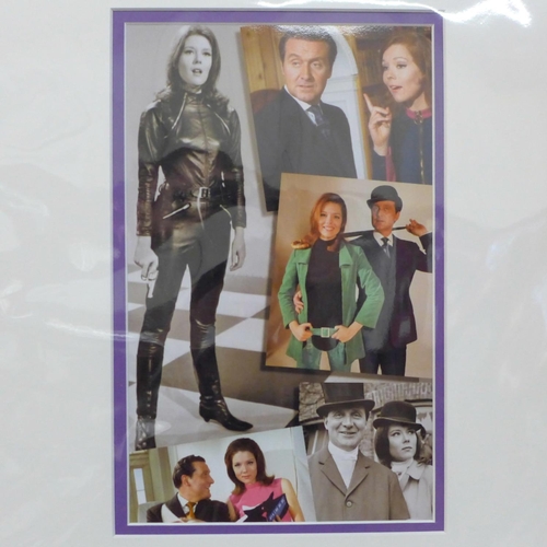 614 - The Avengers autograph display with signatures of Honor Blackman, Diana Rigg and Linda Thorson