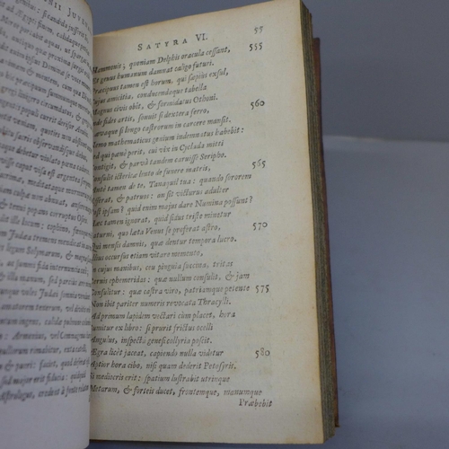 625 - One volume: D. Junii Juvemalis et A. Perssi Flacci 'Satyrae', 1742