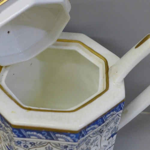 638 - An unusual 19th Century Wedgwood geometric teapot/urn