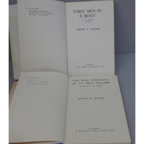 652 - Jerome K Jerome, The Idle Thoughts of an Idle Fellow and Three Men in a Boat, both with dustcovers