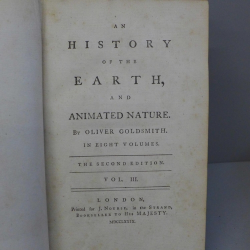 660 - Four volumes of Oliver Goldsmith's History of the Earth and Animated Nature, volume III, History of ... 