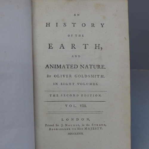 660 - Four volumes of Oliver Goldsmith's History of the Earth and Animated Nature, volume III, History of ... 