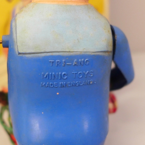 664 - A Tri-ang Minic Barnacle Bill toy and other tin plate and vintage toys