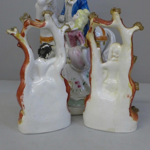 666 - Two flatback figures and one other continental figural group