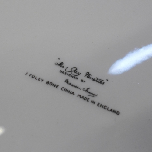 673 - A Thermos No.45 flask and two Foley bone china 'The Gay Nineties' cups and large saucers