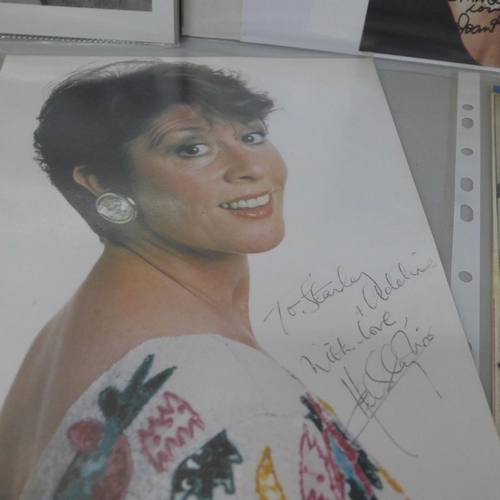 678 - An autograph selection including Brenda Lee, Petula Clarke, May Wilde, Lee Evans, etc.