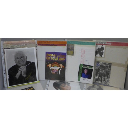 678 - An autograph selection including Brenda Lee, Petula Clarke, May Wilde, Lee Evans, etc.