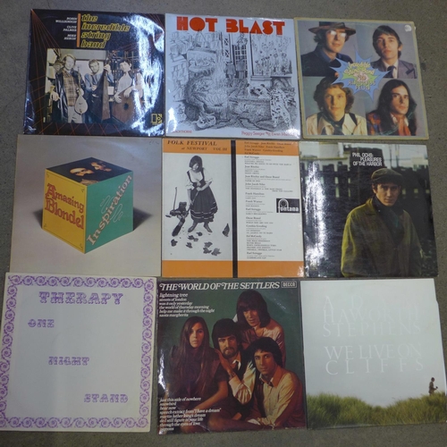 683 - Fifteen folk LP records