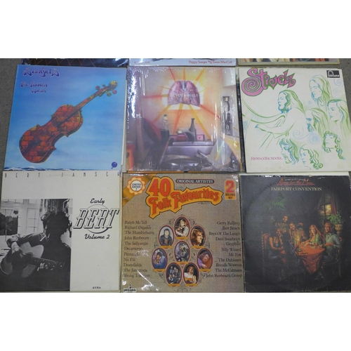 683 - Fifteen folk LP records