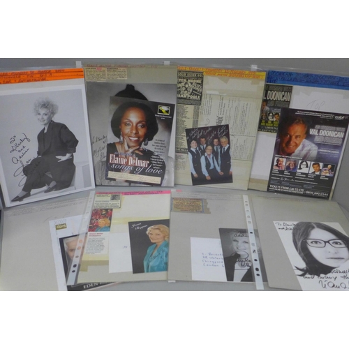 687 - An autograph collection including David Essex, Alan Price, Joe Brown, (20)