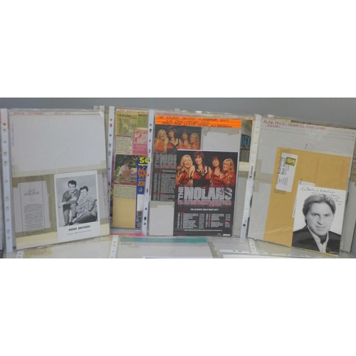 687 - An autograph collection including David Essex, Alan Price, Joe Brown, (20)