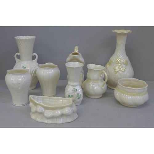 695 - A collection of Belleek Irish porcelain  **PLEASE NOTE THIS LOT IS NOT ELIGIBLE FOR POSTING AND PACK... 