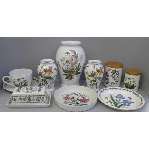 703 - A collection of Portmeirion The Botanic Garden china, including vase, storage jars, vases, large cup... 