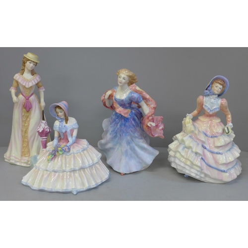 706A - Four Royal Doulton figures of ladies; Hannah, Spring, Daydreams and Morning Breeze