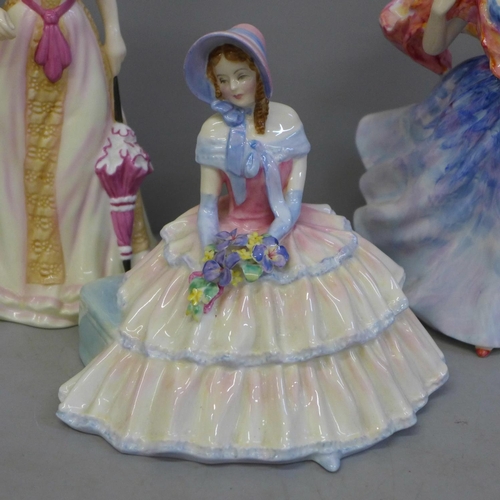 706A - Four Royal Doulton figures of ladies; Hannah, Spring, Daydreams and Morning Breeze