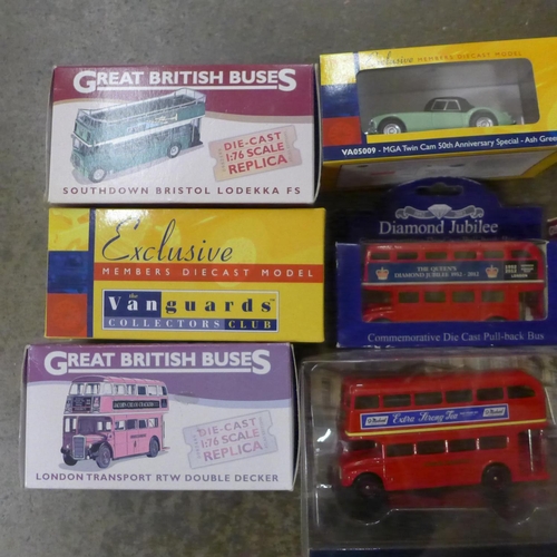 709 - A collection of seven model vehicles, Atlas Editions and Vanguards, boxed