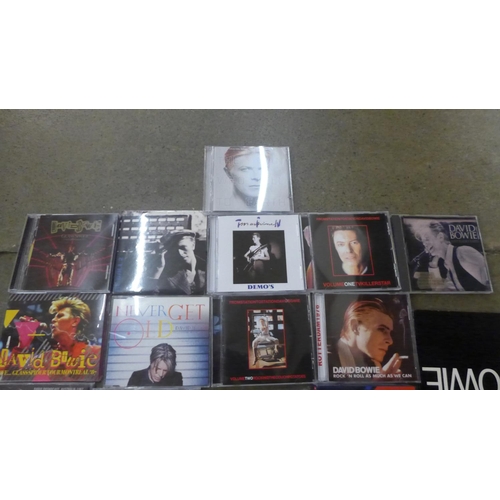 710 - A David Bowie CD collection including Bowie Live 1.2, The Width of a Circle, etc., (20)