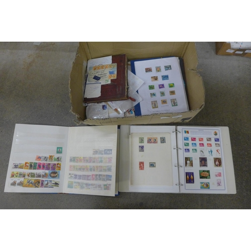 714 - Stamps:- box of stamps, covers, etc. - loose and in albums