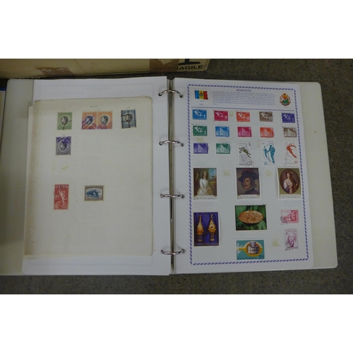 714 - Stamps:- box of stamps, covers, etc. - loose and in albums