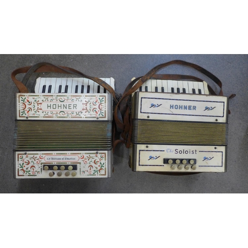 733 - Two Hohner accordions, one model The Soloist