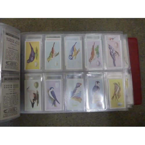 736 - Cigarette cards:- album of cigarette and trade cards of birds, 10 sets including Players, 'Aviary an... 