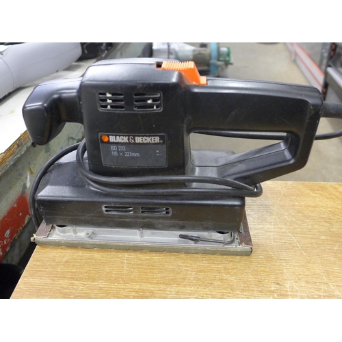 2041 - A Black & Decker DP1000 saw, a Black and Decker BD273 sander, a Burgess airless sprayer