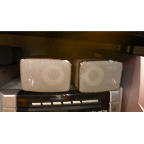 2144 - A Cambridge audio surround sound speaker with an Aiwa hi-fi system and two speakers