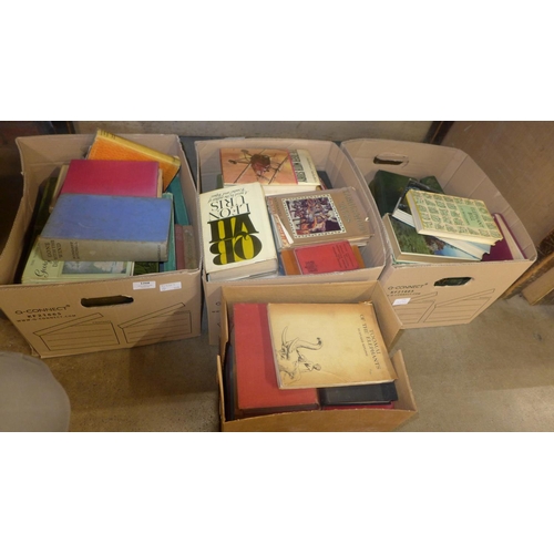 334 - Four boxes of 20th Century hardback books