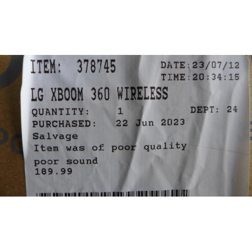 3004 - LG Xboom 360 Wireless  Speaker, Original RRP £189.99 + vat          (302-209)  * This lot is subject... 