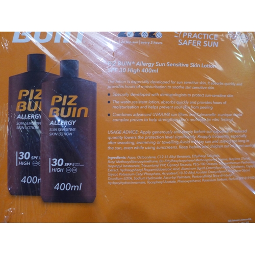 3108 - Piz Buin SPF30 Sun Tan  Lotion - 2 X 400Ml  (302-218)  * This lot is subject to vat