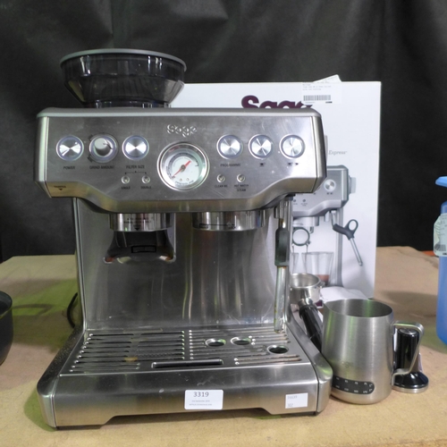 3319 - Sage Pump Coffee Machine, Original RRP £449.99 + vat          (302-195)  * This lot is subject to va... 