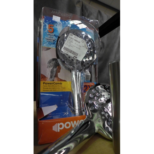 3321 - Two Waterpik Powerpulse Shower Head & Hoses and Two Simple Human Soap Dispensers  (302-200,201)  * T... 