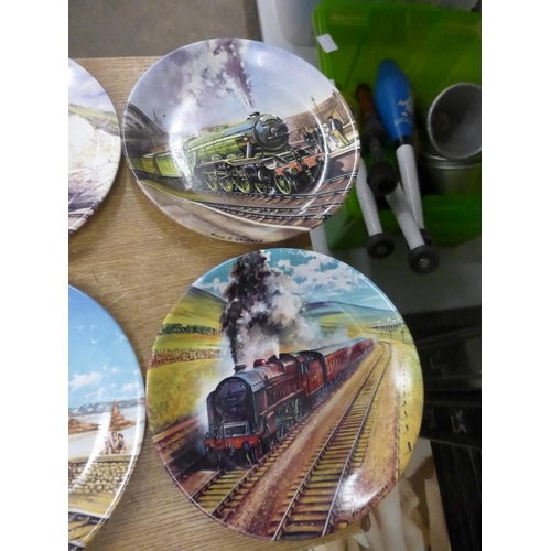 2075 - A selection of wall plates depicting trains including Davenport