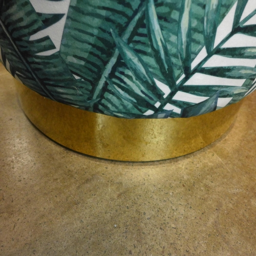 1342 - A palm leaf design upholstered stool