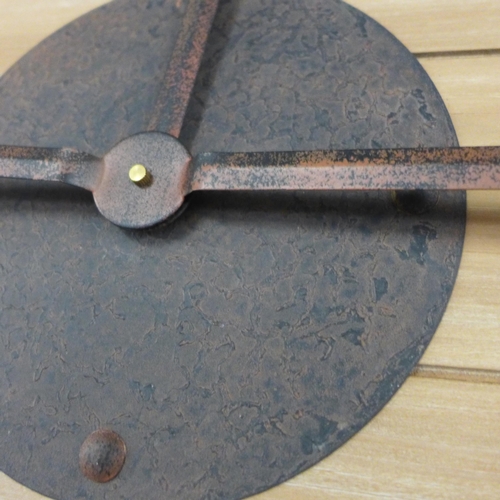 1453 - A large wood and metal industrial wall clock