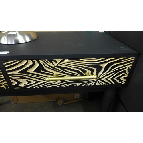 1458 - A zebra design and black console table