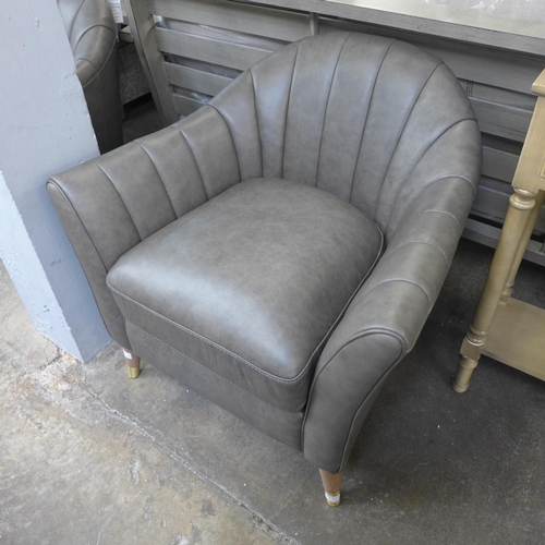 1475 - An Isabella grey leather chair , original RRP £291.66 + vat (4180-42) *This lot is subject to vat