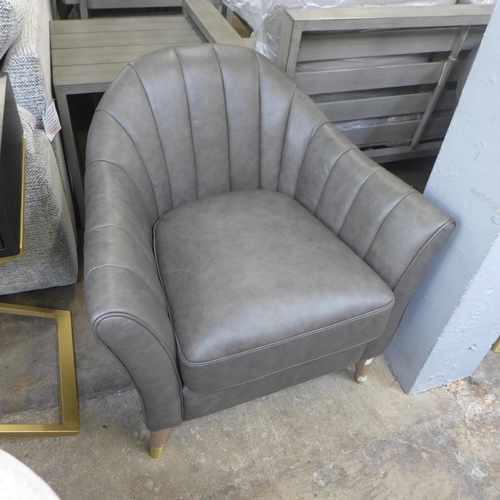 1476 - An Isabella grey leather chair, original RRP £291.66 + vat (4180-8) *This lot is subject to vat